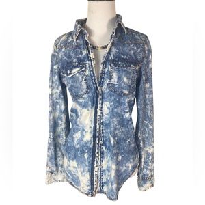 Ladies Acid wash Denim Top Sz s